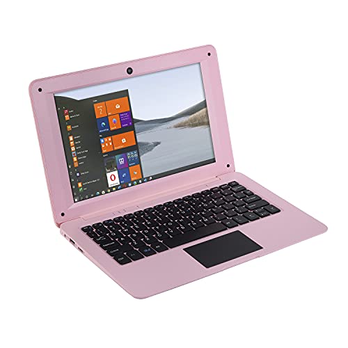 Goldengulf Windows 10 Portable Computer Laptop Mini 10.1 Inch 32GB Ultra Slim and Light Netbook Intel Quad Core PC HDMI USB Netflix YouTube for Children (Pink) - Image 1