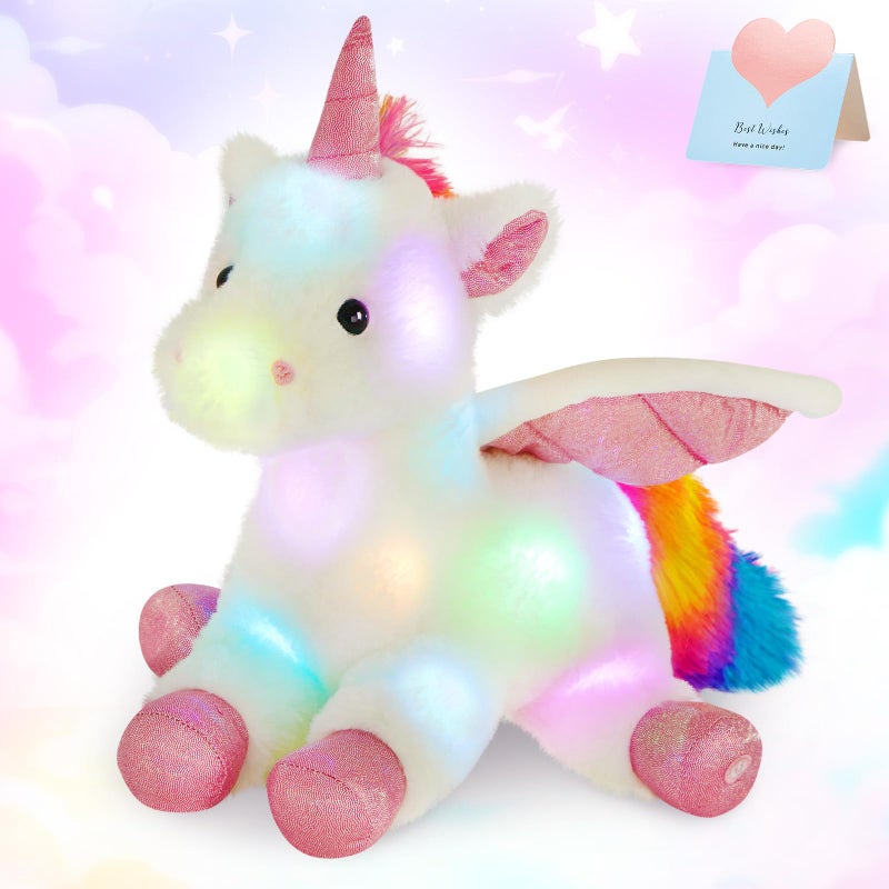 CozyWorld 165 White Light up Unicorn Stuffed Animal Glowing Soft Plush Toys Decor Birthday Christmas Childrens Day Gifts for Toddlers Boys Girls Kids - Image 2