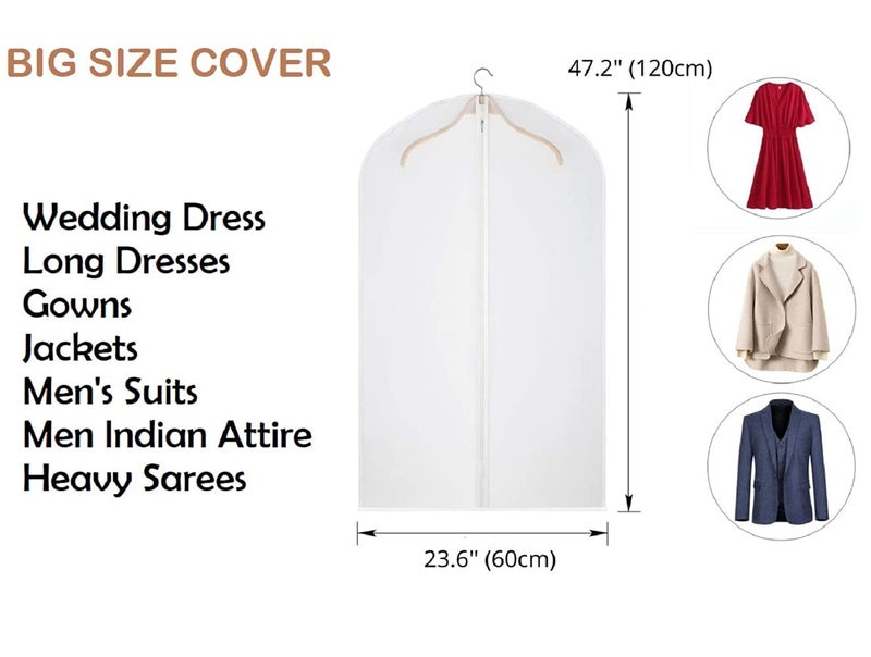 PRO365 Garment Cover | Sherwani Cover |Unisex Dust Free Gowns/Suits/Jacket/Big Size 60cm x 100cm Clothes Cover with Zipper Pack of 2 - Image 2