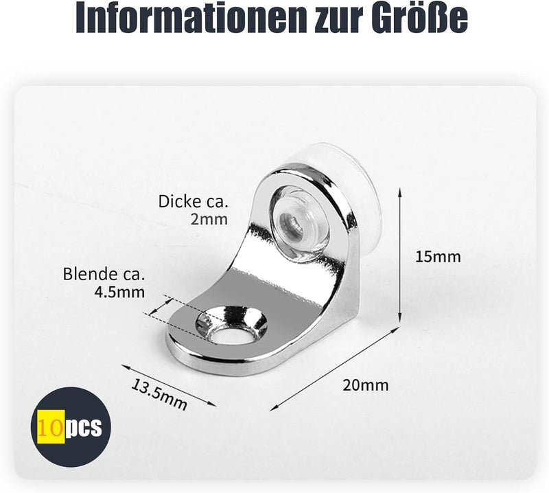 [ 10 Pcs ] Glass Shelf Support Pegs Bracket Stainless Stell Nail Panel Pallet Holder with suction cup (Curved) - Image 4