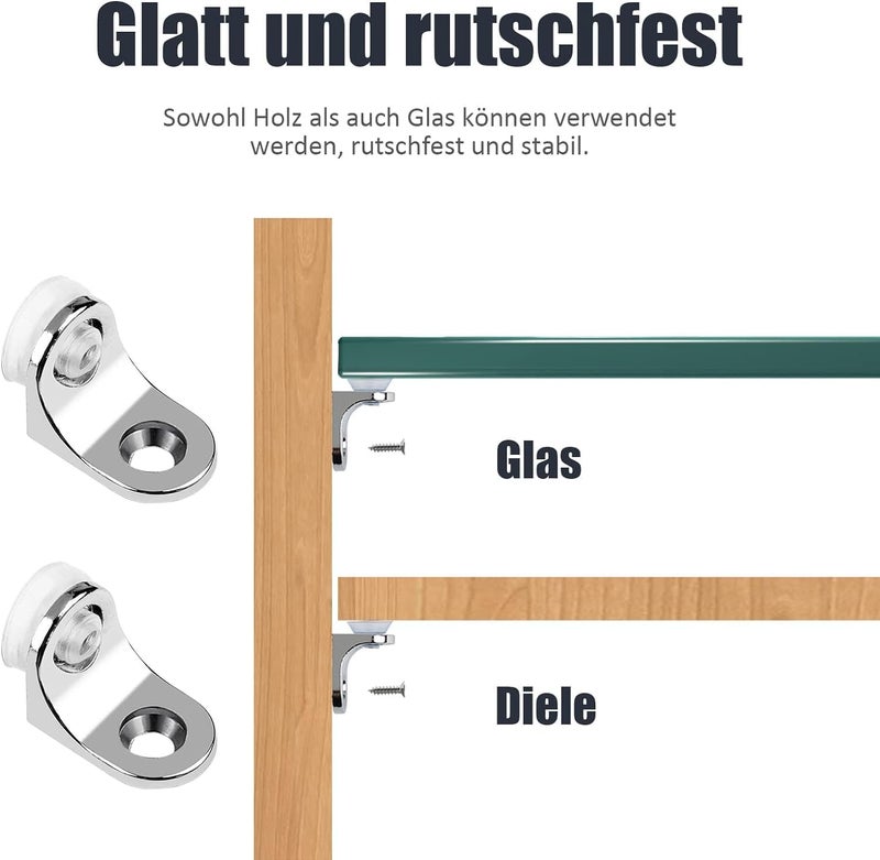 [ 10 Pcs ] Glass Shelf Support Pegs Bracket Stainless Stell Nail Panel Pallet Holder with suction cup (Curved) - Image 3