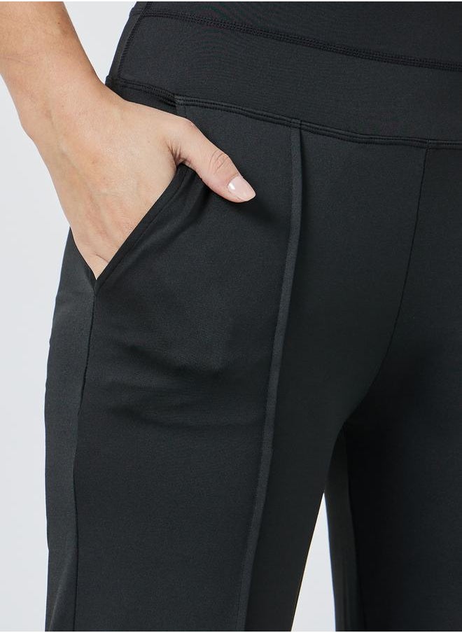 Styli Self Fabric Binding Detail Straight Leg Pants  - Image 3