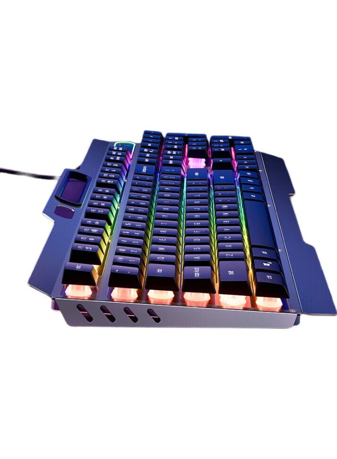 Aockb122 Wired Keyboard, True Mechanical Feel, Backlit Lighting Effects, Gaming Keyboard, Compatible With Computers And Laptops, Black With Mixed Lighting - Image 2