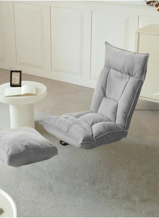 Lazy  Sofa, Folding Floor Chair with Backrest Lounge Sofa with Pillow,  Multi Angle Adjustable Positions Upholstered Sleeper, Sofa For Balcony Bedroom With Pillow Single Sofa (Light Gray) - pzsku/Z538CEB4C8E05B304210FZ/45/1745650114/3706725c-97fb-42a7-8990-c049819e47fb