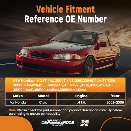 maXpeedingrods ماكس بيدينغ رودز ضاغط تكييف الهواء مع القابض لهوندا سيفيك 2002 2003 2004 2005 L4 1.7L - Image 3