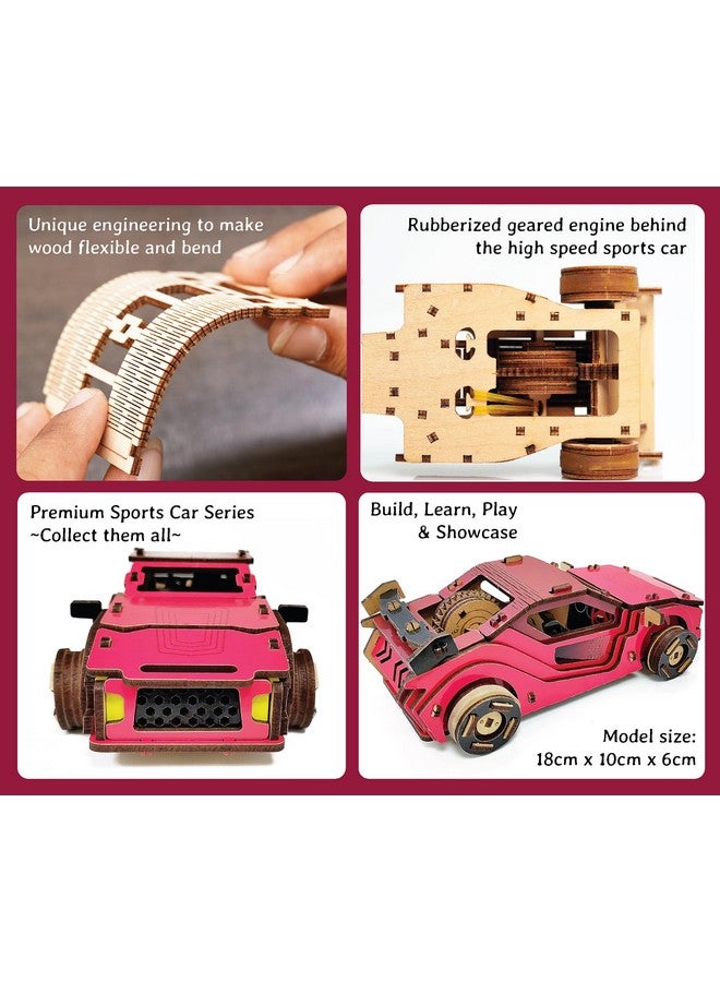 فنفينشين سيارة رياضية FUNVENTION - نموذج ميكانيكي عملي ثلاثي الأبعاد، مجموعة تعلم STEM، مجموعة بناء سيارات قابلة للتجميع مع عجلات وممتصات صدمات عاملة - Image 5