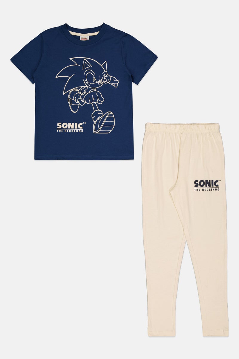 SONIC Kids Boy 2 Pieces Graphic Print Pajama Set, Multicolor - Image 1