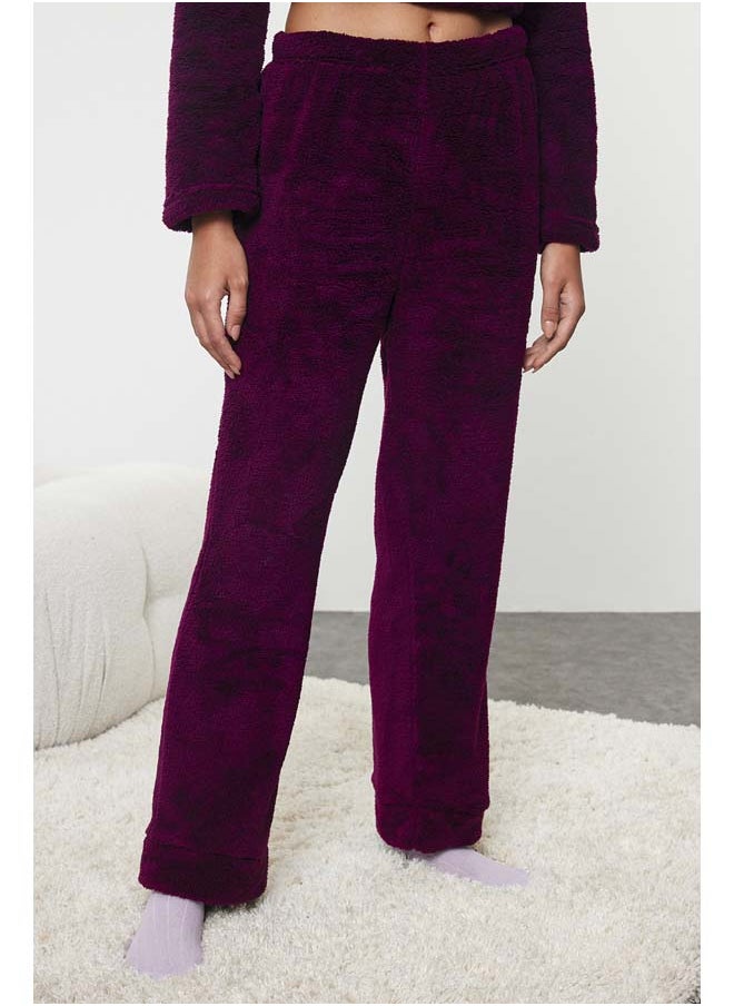 Wellsoft Winter Knitted Pajamas Set with Plum Slogan and Heart Thmaw25Pt00028