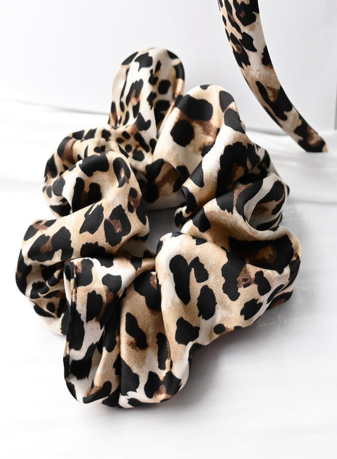 Prettyou Pack of 3， Hair Scrunchies for Women - Vintage Leopard Print Scrunchies, Hair Accessories, Ponytail Elastic Headband - Image 2