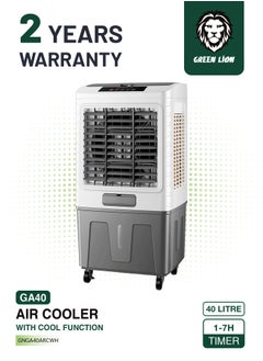 GREEN LION Portable Air Cooler 40L 150W with Cool Function Air Conditioner / Remote Control / Digital Display / Energy Efficient / Eco-Friendly Cooling / Humidification adds moisture / Energy-efficient consumes less power / GA40 - White & Gray  - Image 1