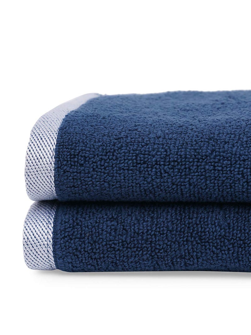 MarkHome 100 Cotton 500 GSM Zero Twist Anti Microbial Treated Simply Soft Face Towel Set of 04 Pcs Navy - Image 3