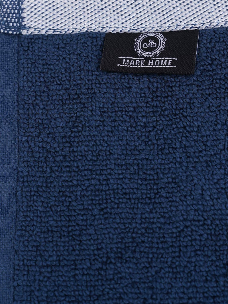 MarkHome 100 Cotton 500 GSM Zero Twist Anti Microbial Treated Simply Soft Face Towel Set of 04 Pcs Navy - Image 4