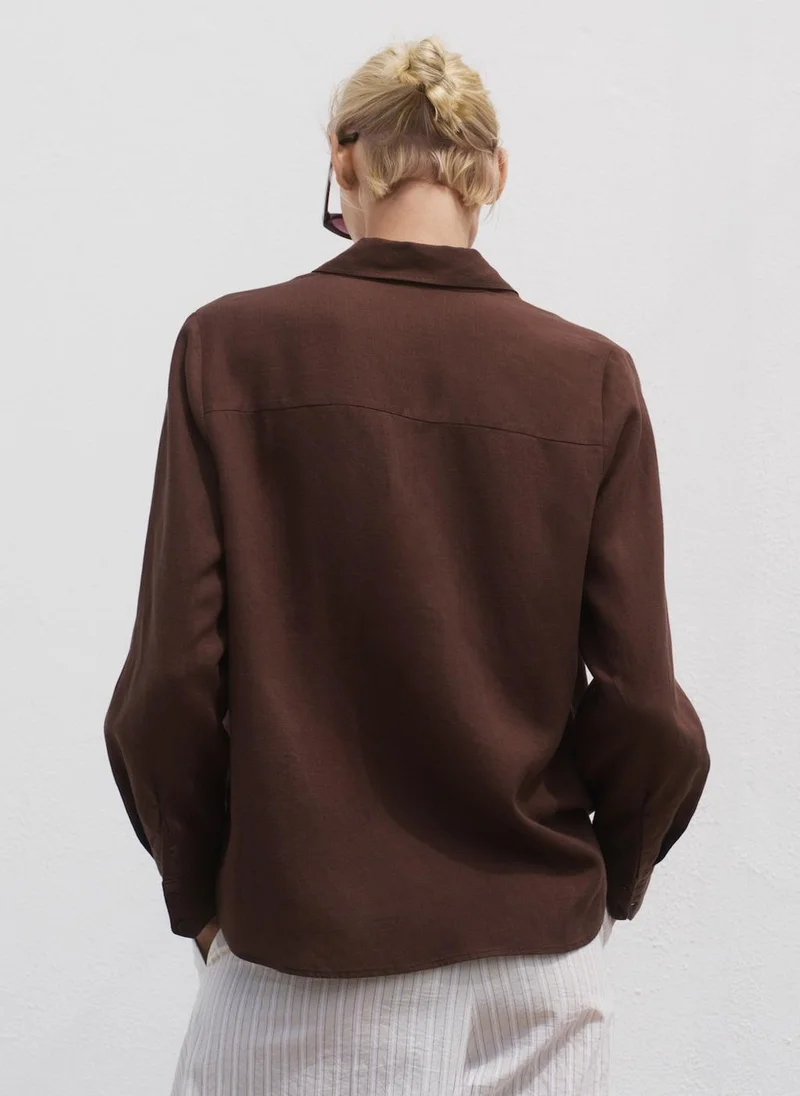 مانجو Lyocell Shirt With Pocket