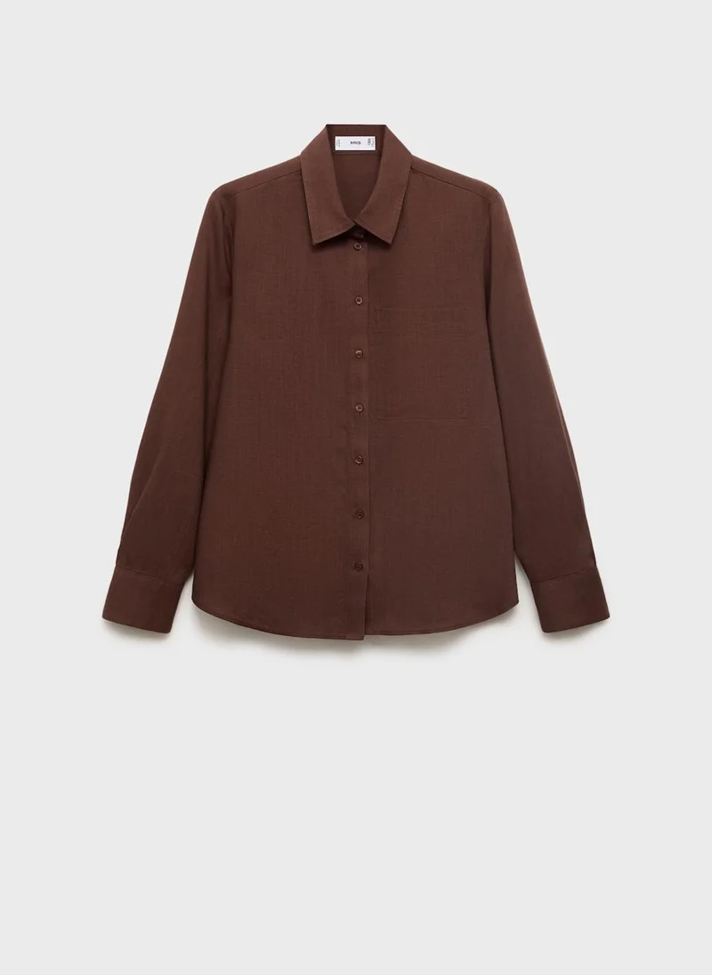 MANGO Lyocell Shirt With Pocket