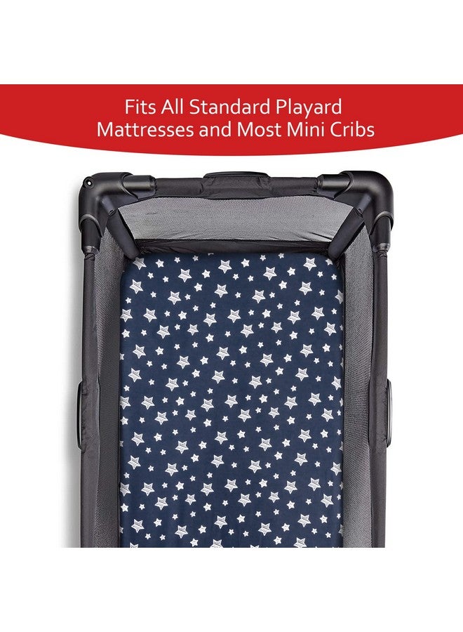 Moonsea Pack and Play Sheets Boys, 4 Pack Mini Crib Sheets, Stretchy Pack and Play Playard Fitted Sheet, Compatible with Graco Pack n Play, Soft and Breathable Material, Navy - Image 2