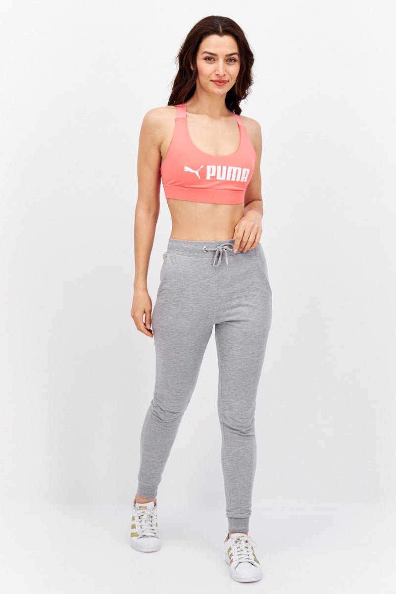 PUMA Women Brand Logo Padded Sports Bra, Pink - Image 3