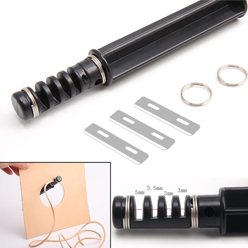 Leather Lace Maker, Leather craft Cutting DIY Swivel Leather Strip Hand Cutter Craft Tools with 3 Blade