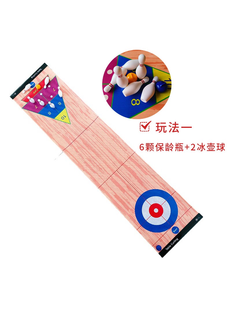 Generic - Combo Curling Bowling Game 1.2M Laminated Nonwoven Roll Colorful ice pot sand fox bowling three-in-one set - Image 1