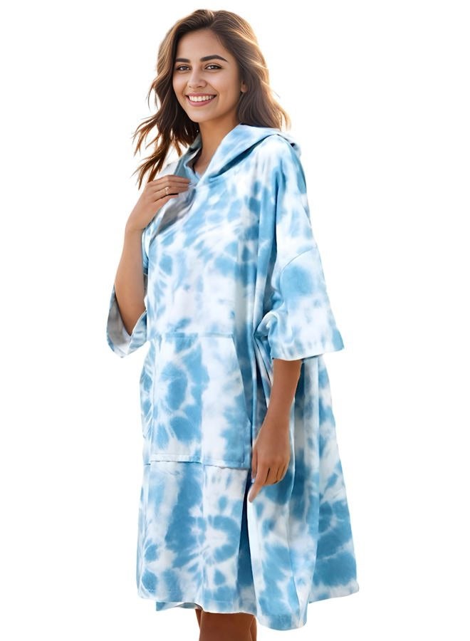 KFUBUO Surf Poncho Changing Towel Swim Robe with Pocket Plus Size Terry Cloth Swim Cover Up for Women Towel Poncho Hoodie - Image 1