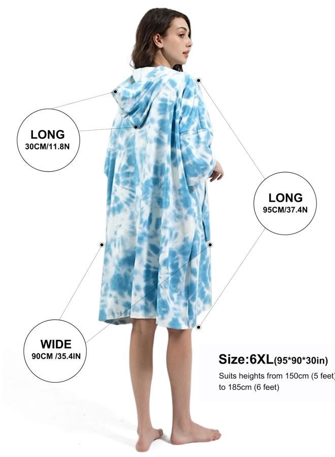 KFUBUO Surf Poncho Changing Towel Swim Robe with Pocket Plus Size Terry Cloth Swim Cover Up for Women Towel Poncho Hoodie - Image 5