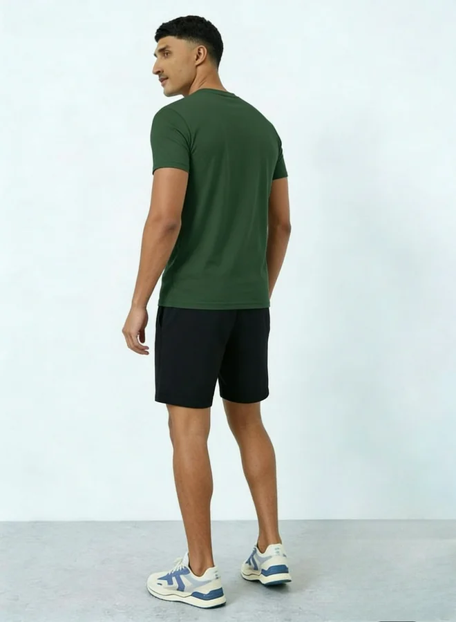 Take Two men's graphic print round neck short sleeve T-shirt with shorts set