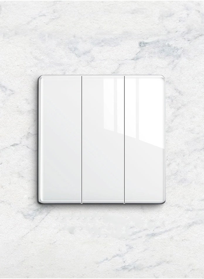 Vmax 3-Gang 2-Way Plate Switch – Modern Square Design, Smooth Triple Control, Durable & Easy Install Wall Switch (WHITE) - Image 2