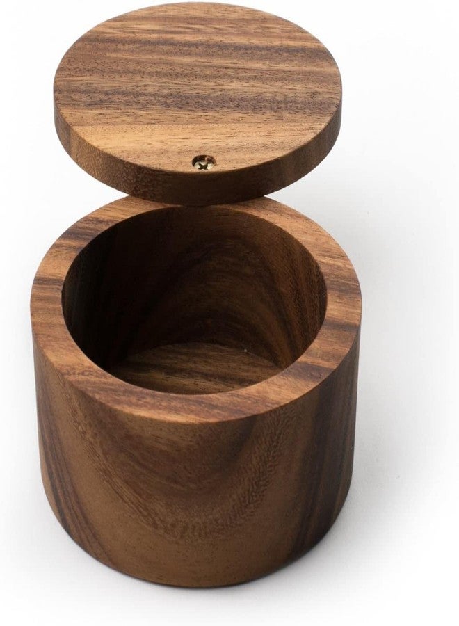 SHAFA IMPEX Wood Salt or Spice Box with Swivel Cover perfect for keeping table salt, gourmet salts, herbs or favorite seasonings, close at hand on your countertop. - Image 2