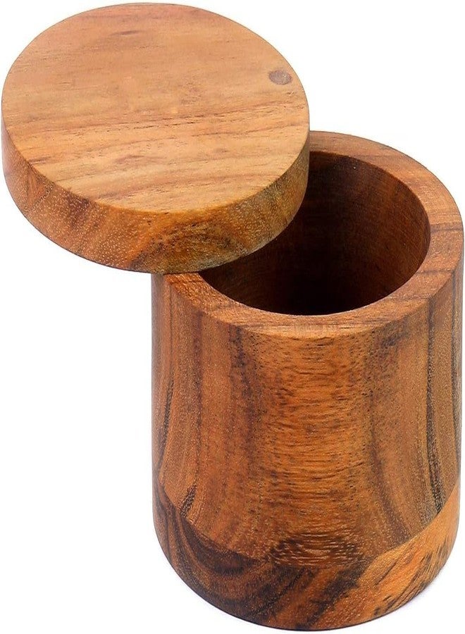 SHAFA IMPEX Wood Salt or Spice Box with Swivel Cover perfect for keeping table salt, gourmet salts, herbs or favorite seasonings, close at hand on your countertop. - Image 4