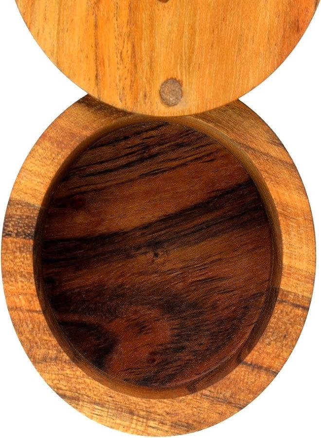 SHAFA IMPEX Wood Salt or Spice Box with Swivel Cover perfect for keeping table salt, gourmet salts, herbs or favorite seasonings, close at hand on your countertop. - Image 5