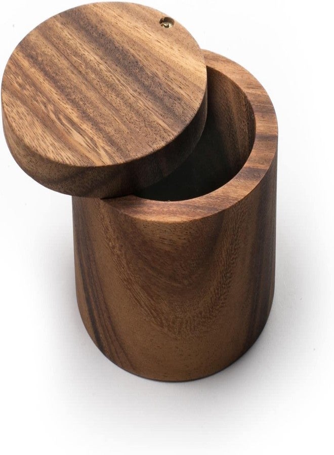 SHAFA IMPEX Wood Salt or Spice Box with Swivel Cover perfect for keeping table salt, gourmet salts, herbs or favorite seasonings, close at hand on your countertop. - Image 1