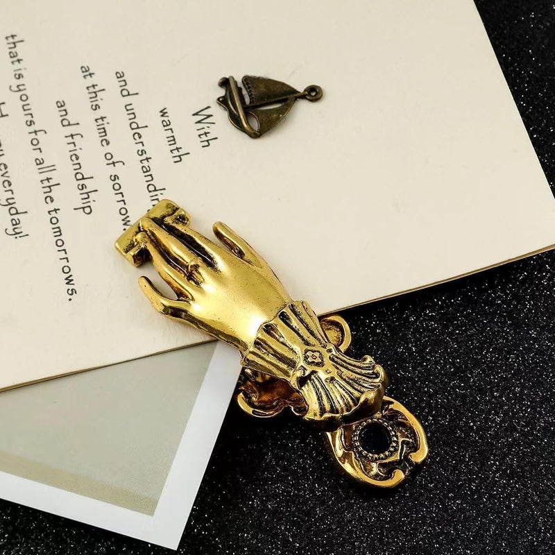 Hand Shaped Paper Clip 3.54 By 1.58 Inches Golden Durable Metal Construction Decorative Book Clips - Unique Vintage Decor Journal Clips for Home Office, School, Diy Projects And Creative Enthusiasts - Image 3