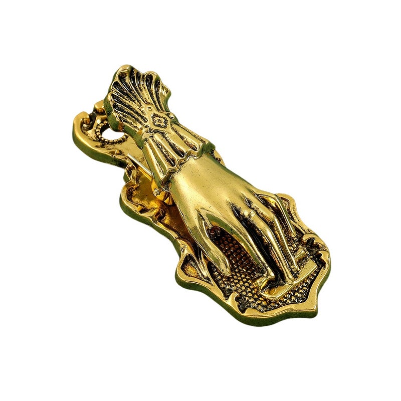 Hand Shaped Paper Clip 3.54 By 1.58 Inches Golden Durable Metal Construction Decorative Book Clips - Unique Vintage Decor Journal Clips for Home Office, School, Diy Projects And Creative Enthusiasts - Image 1
