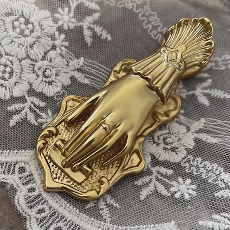 Hand Shaped Paper Clip 3.54 By 1.58 Inches Golden Durable Metal Construction Decorative Book Clips - Unique Vintage Decor Journal Clips for Home Office, School, Diy Projects And Creative Enthusiasts - Image 2