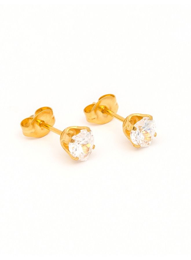 Studex 5*5MM Cubic Zirconia Heart Shape Ear Studs - Image 2