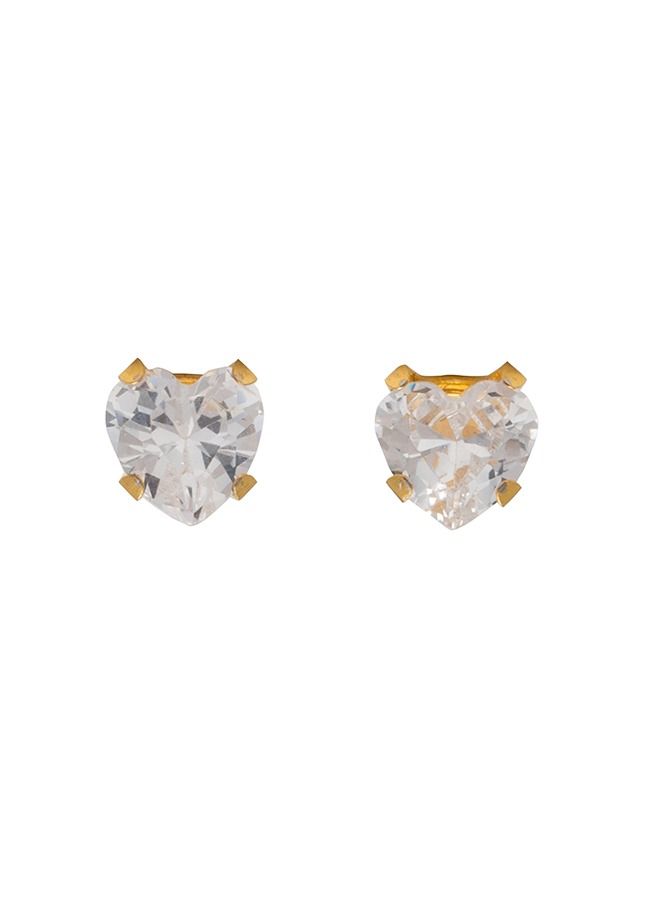 Studex 5*5MM Cubic Zirconia Heart Shape Ear Studs - Image 1