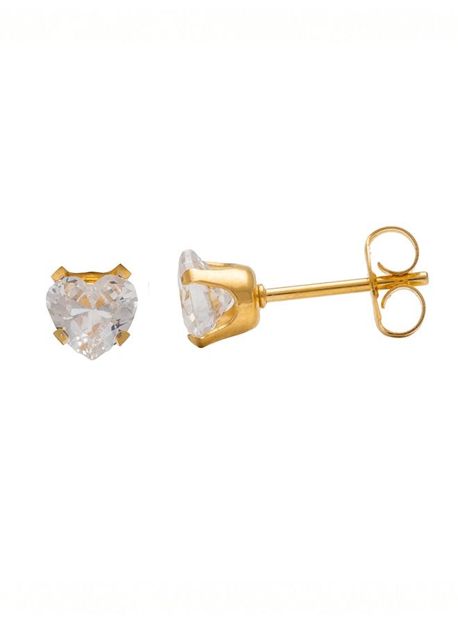 Studex 5*5MM Cubic Zirconia Heart Shape Ear Studs - Image 3
