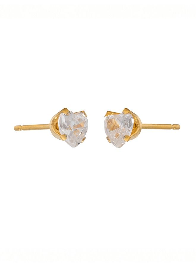 Studex 5*5MM Cubic Zirconia Heart Shape Ear Studs - Image 4
