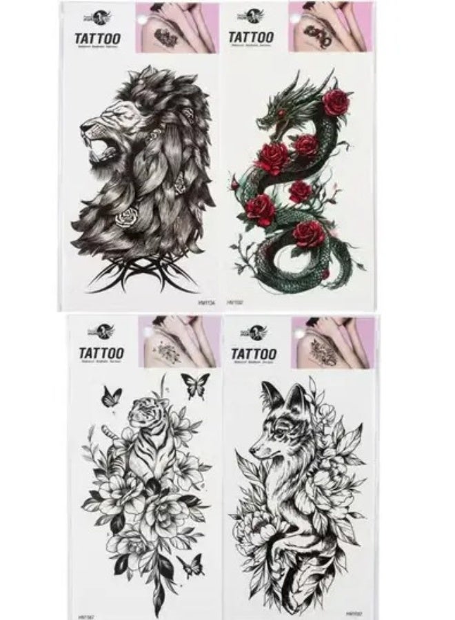 King Horse Waterproof Temporary Tattoo Stickers Set, Breathable Non-Toxic Body Art Decals, Easy Apply and Remove, Sweat Resistant, 4 Pieces - Image 3