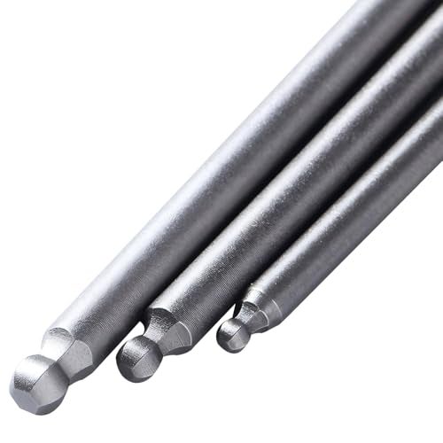 Wolfride 5Pcs Ball End Hex Shank Screwdriver Bit Set, Magnetic Ball End Drill Bit with 1/4 Inch Hex Shank 100mm Length |2.5mm 3mm 4mm 5mm 6mm - Image 4