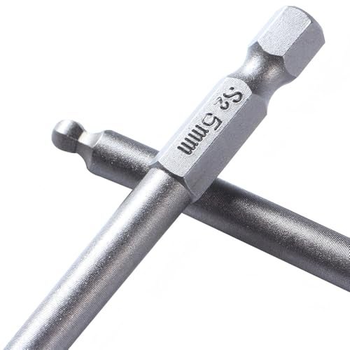 Wolfride 5Pcs Ball End Hex Shank Screwdriver Bit Set, Magnetic Ball End Drill Bit with 1/4 Inch Hex Shank 100mm Length |2.5mm 3mm 4mm 5mm 6mm - Image 5