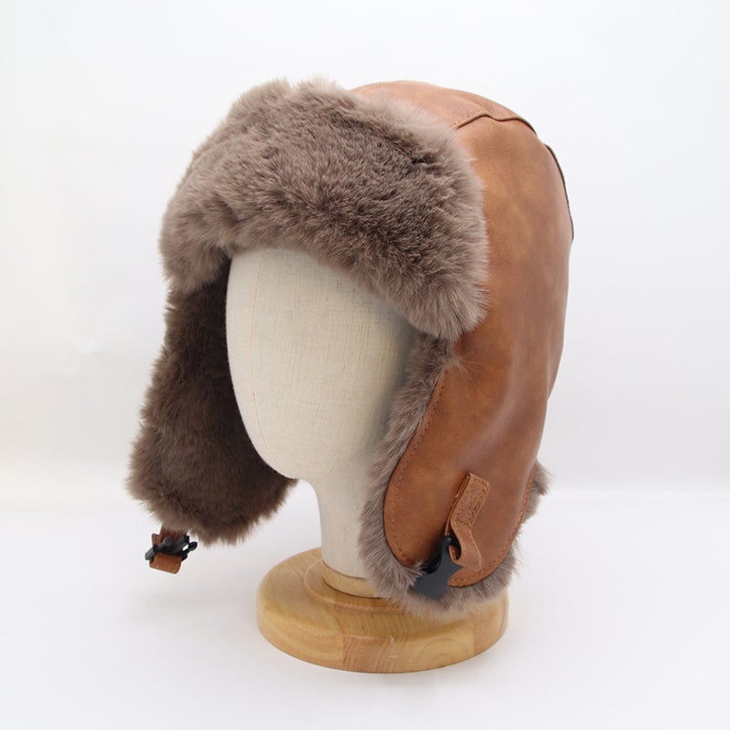 Plush Trapper Hat Unisex Autumn Winter Ski Warm Couple Hat Faux Fur - Image 1