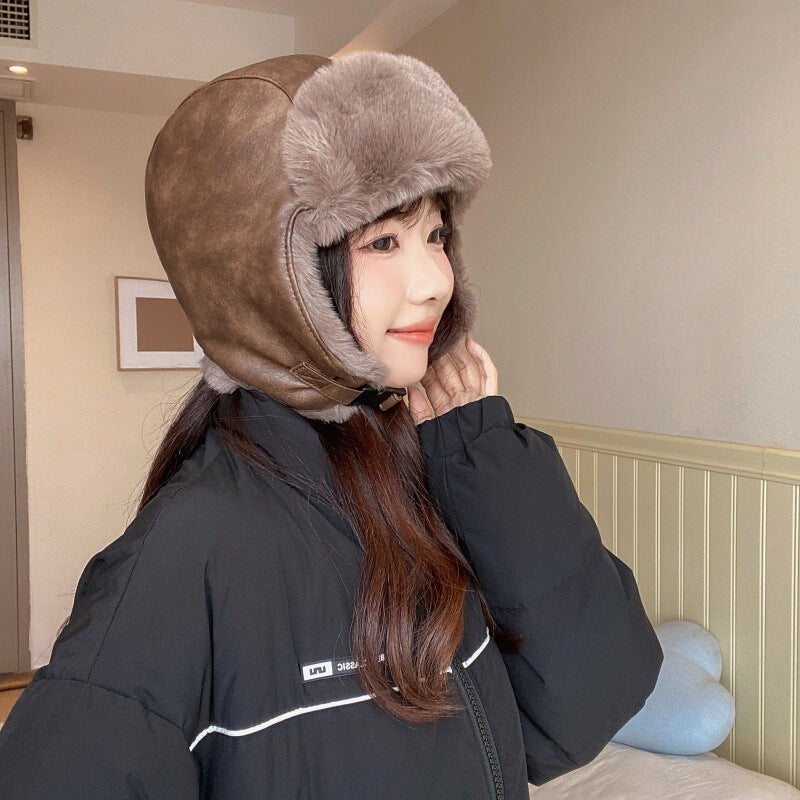 Plush Trapper Hat Unisex Autumn Winter Ski Warm Couple Hat Faux Fur - Image 3