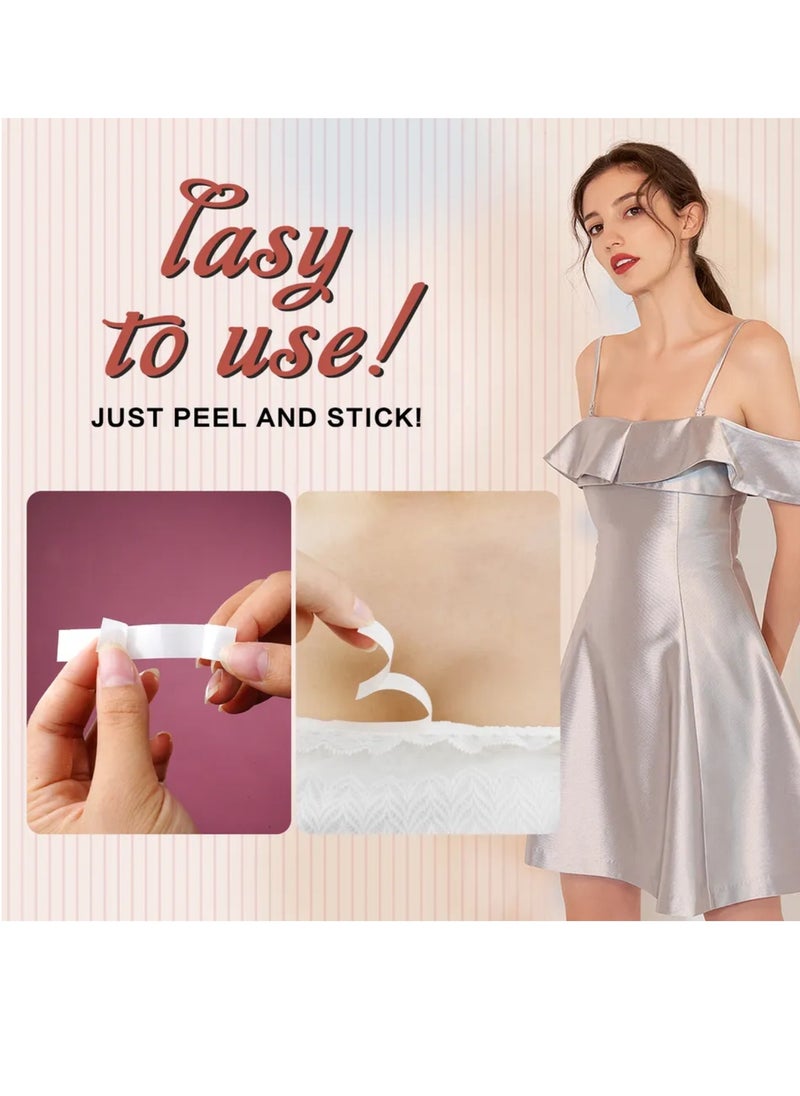 Purvigor - 108 Strips Body and Clothing Fashion Tape Double Sided Tape for Clothes Dress Tape Transparent Clothing Tape for Clothes to Skin Body Tape for Any Kinds of Clothes Ideal Tape to Hold Clothes in Place - Image 1