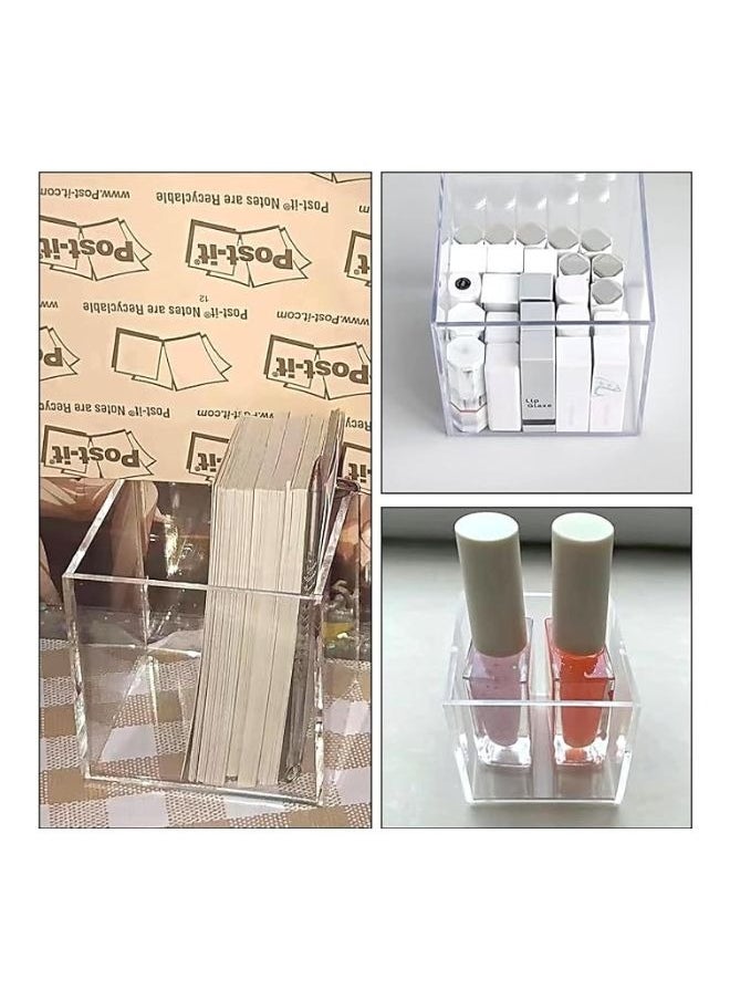 Clear Acrylic Box with Lid, Clear Acrylic Plastic Square Cube 4 Pack 5.5 x 5.5 x 5.5 cm Small Clear Plastic Storage Boxes Acrylic Cubes for Storage