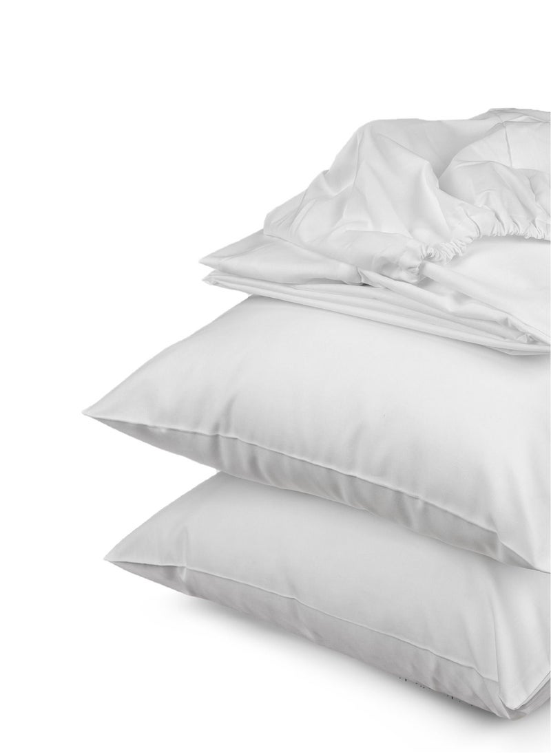 Home of linens طقم شرشف مثبت أبيض 180x200  - Image 3