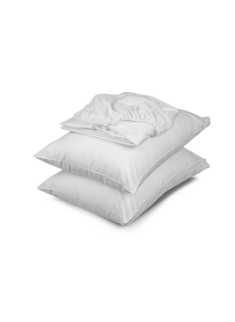 Home of linens طقم شرشف مثبت أبيض 180x200  - Image 2