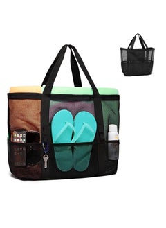 Beauenty Mesh Beach Bag,lightweight & Foldable Beach Tote Bag with Zipper and Pockets Ideal for Your Family Beach Trip for Women,waterproof & Sandproof Mesh Bag for Beach Toys  - Image 1