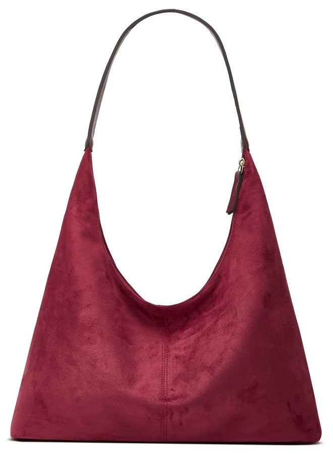 Jusavie Trendy Suede Crescent Shoulder Bag Women Tote Bag Satchels Crossbody Purse Top-handle Travel College Work Tote Handbag - Image 1