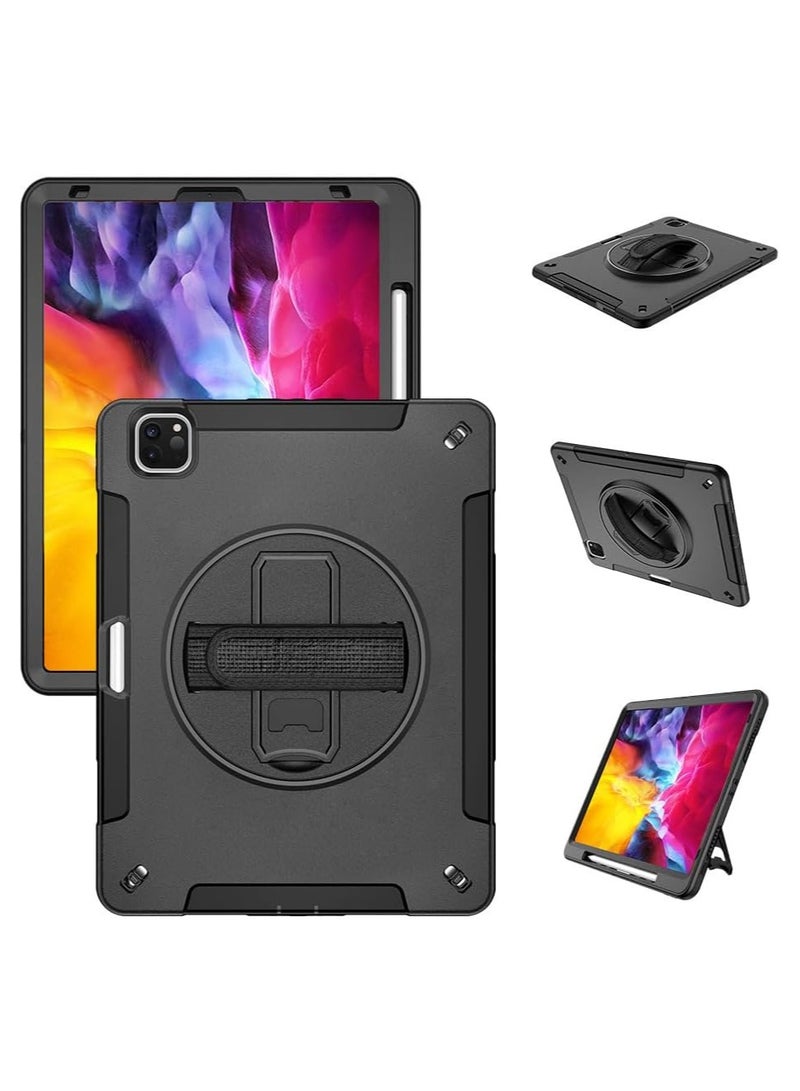 عام حافظة واقية للأطفال متوافقة مع آي باد برو 11 بوصة 2024 (5 جنرال) غطاء متين مقاوم للصدمات مع مسنده / حزام اليد لباد برو 11 بوصة - Image 1