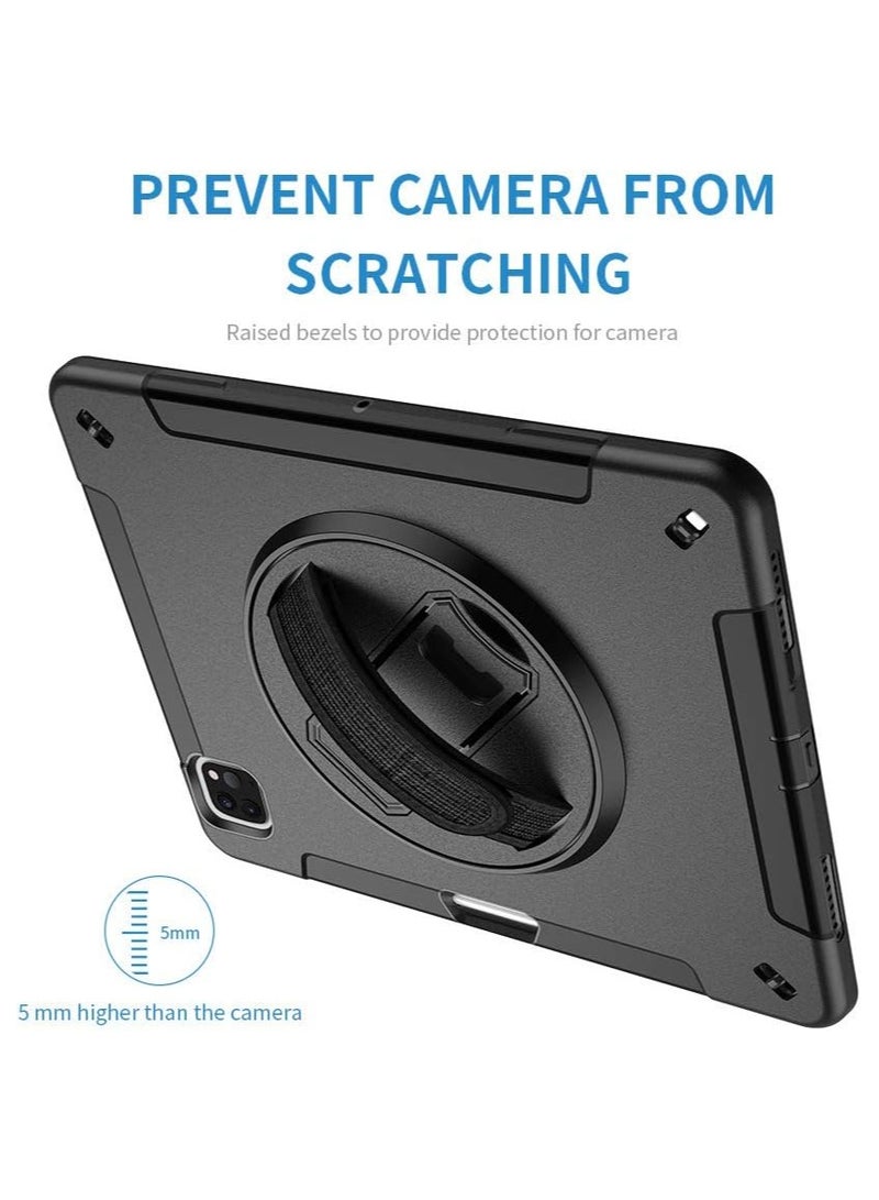 عام حافظة واقية للأطفال متوافقة مع آي باد برو 11 بوصة 2024 (5 جنرال) غطاء متين مقاوم للصدمات مع مسنده / حزام اليد لباد برو 11 بوصة - Image 5